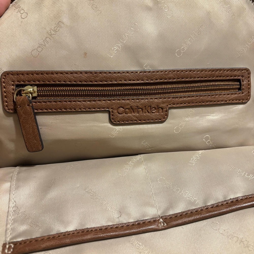Calvin Klein Brown Zip Around Backpack purse - Picture 5 of 10